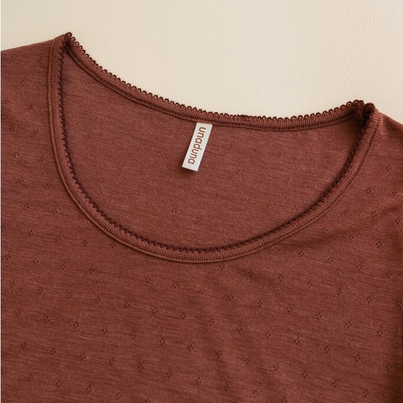 Unaduna / Ziloen long sleeves pointelle wool/silk - henna dune - Picture 3 of 7